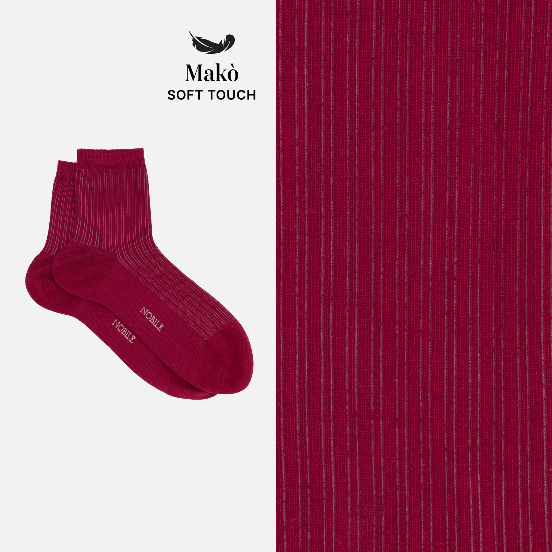 Sophia - Short ribbed socks in soft Makò cotton