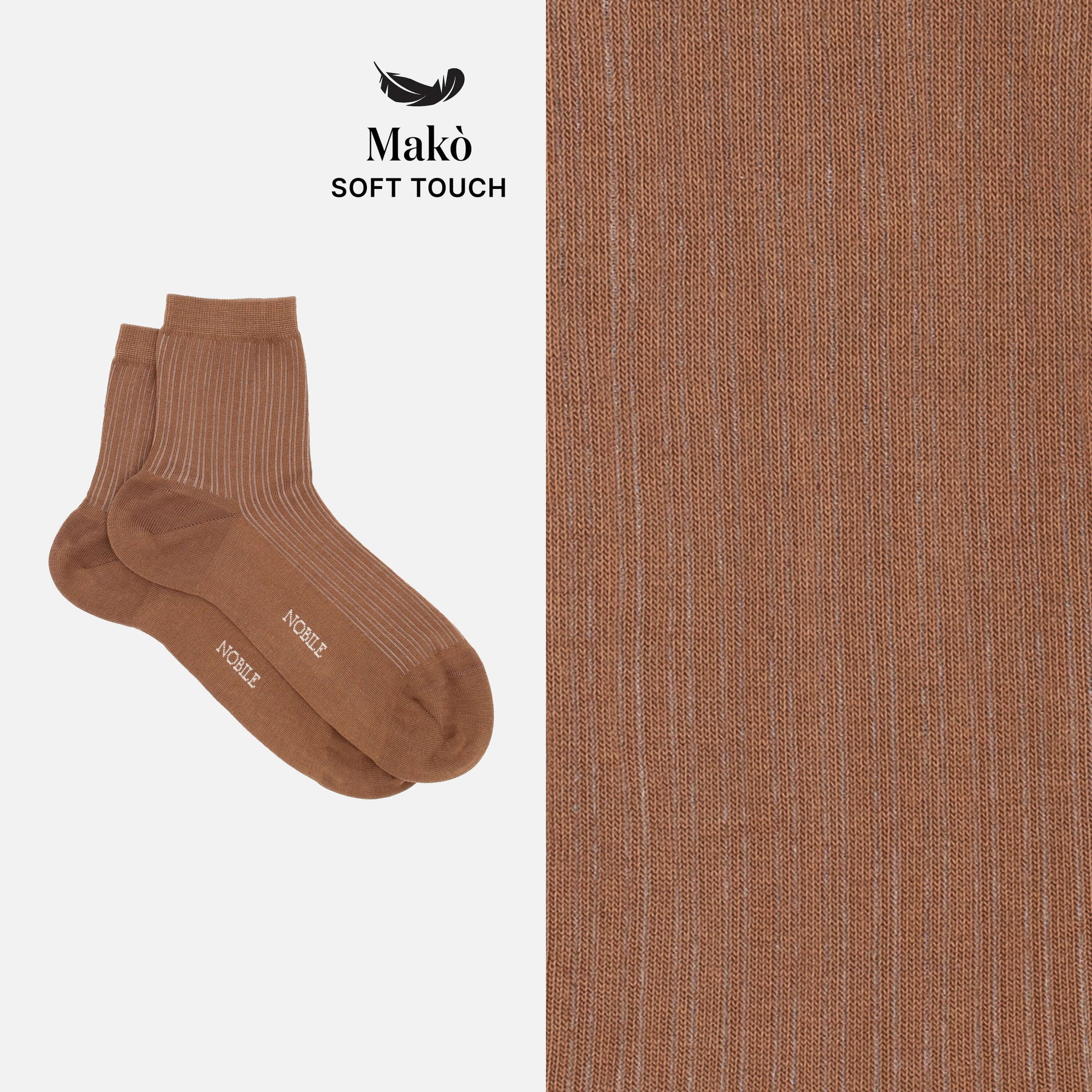 Sophia - Short ribbed socks in soft Makò cotton