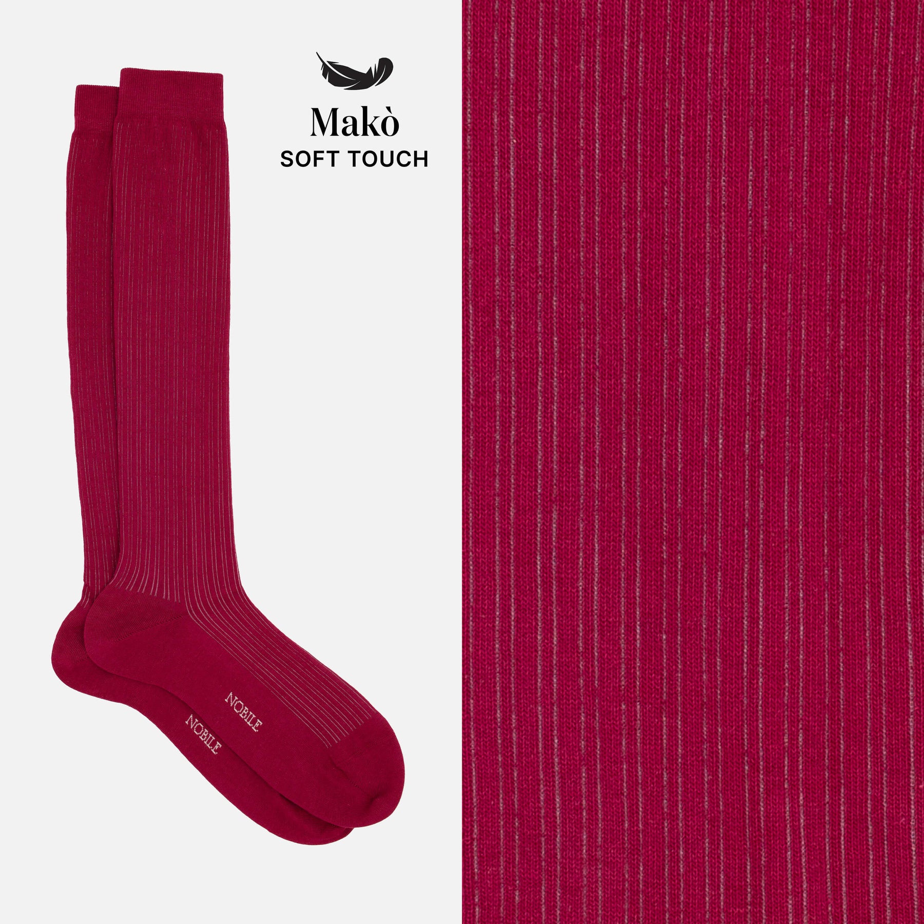 Sophia - Long ribbed socks in soft Makò cotton