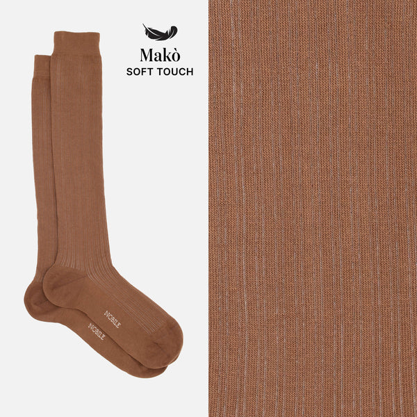 Sophia - Long ribbed socks in soft Makò cotton