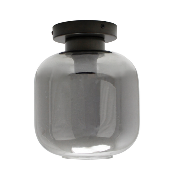 Runde Chericoni Specchio Deckenlampe, schwarz, Glas, Ø21 cm, 1-flammig, ideal für Flur und Wohnzimmer.