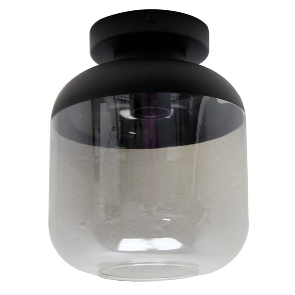 Elegante schwarze Specchio Opaco Deckenlampe, Ø21 cm, 1-flammig, Glas, zeitgemäße Innenbeleuchtung.