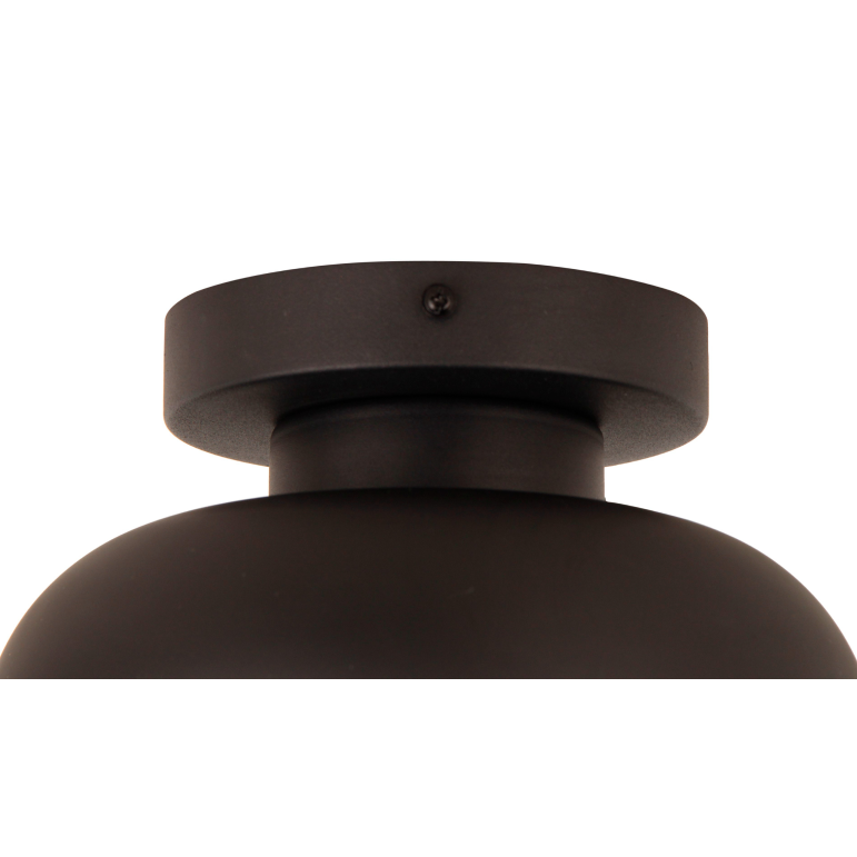 Specchio Opaco Deckenlampe mit schwarzem Glas, Ø21 cm, 1-flammig, ideal für Flur und Wohnzimmer.