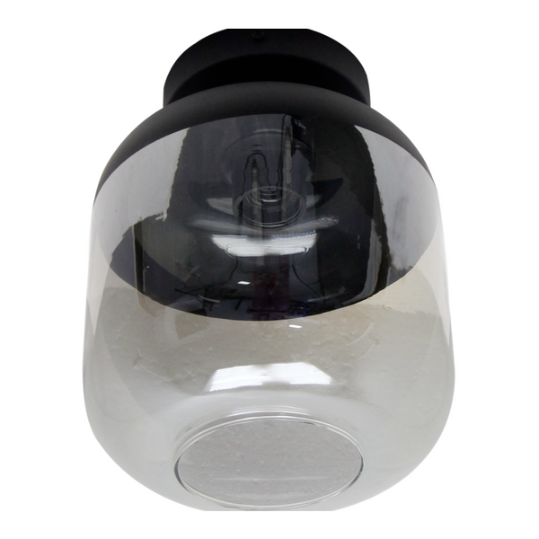 Schwarze Glas-Deckenleuchte Specchio Opaco, Ø21 cm, 1-flammig, dezentes und elegantes Design.