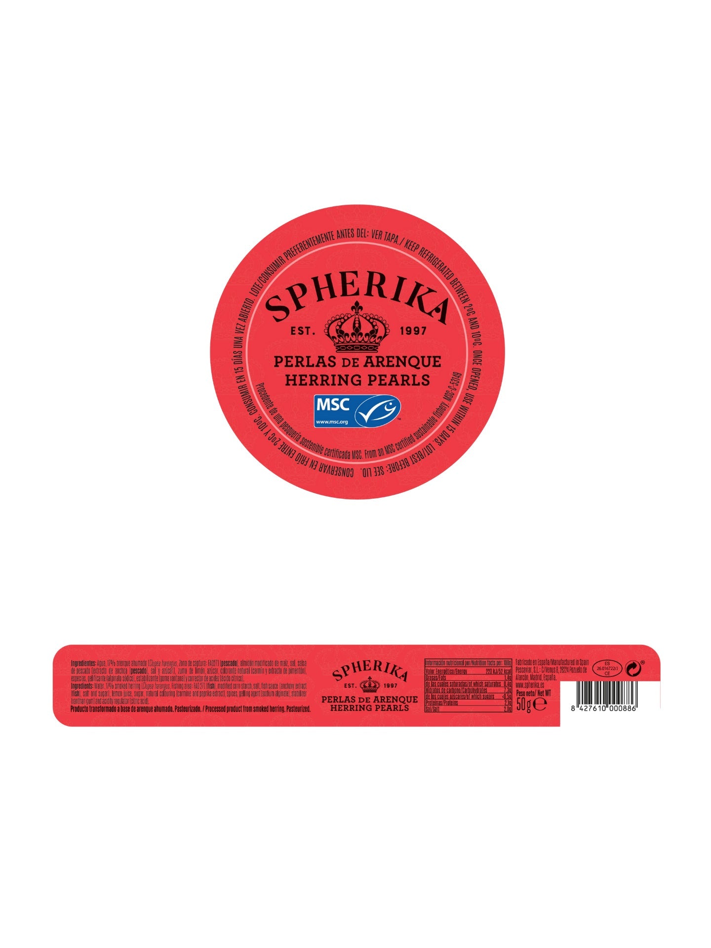 SPHERIKA, red spheres of smoked herring