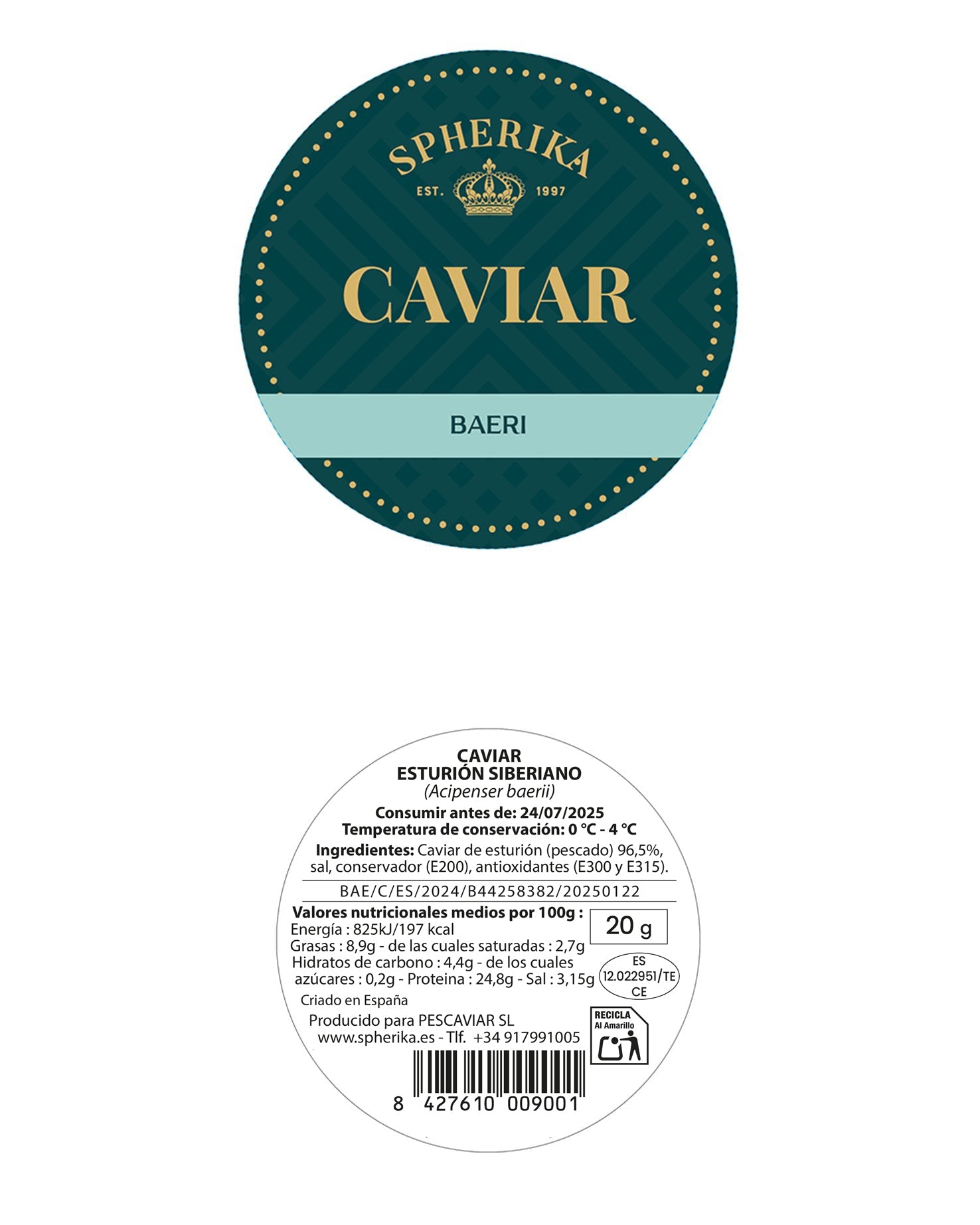 SPHERIKA, Caviar de esturión 20g