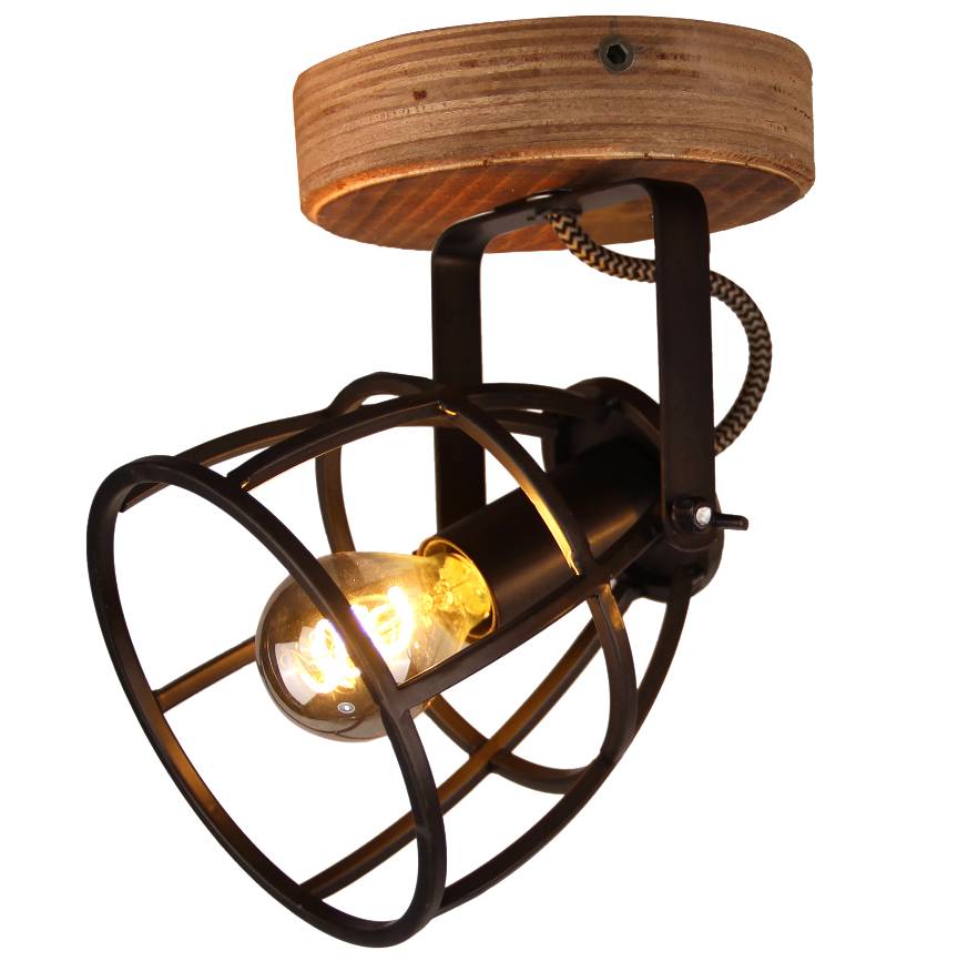 Chericoni Aperto plafondspot, zwart, 1 lichts, Ø12 cm, met E14 fitting, ideaal voor moderne verlichting.