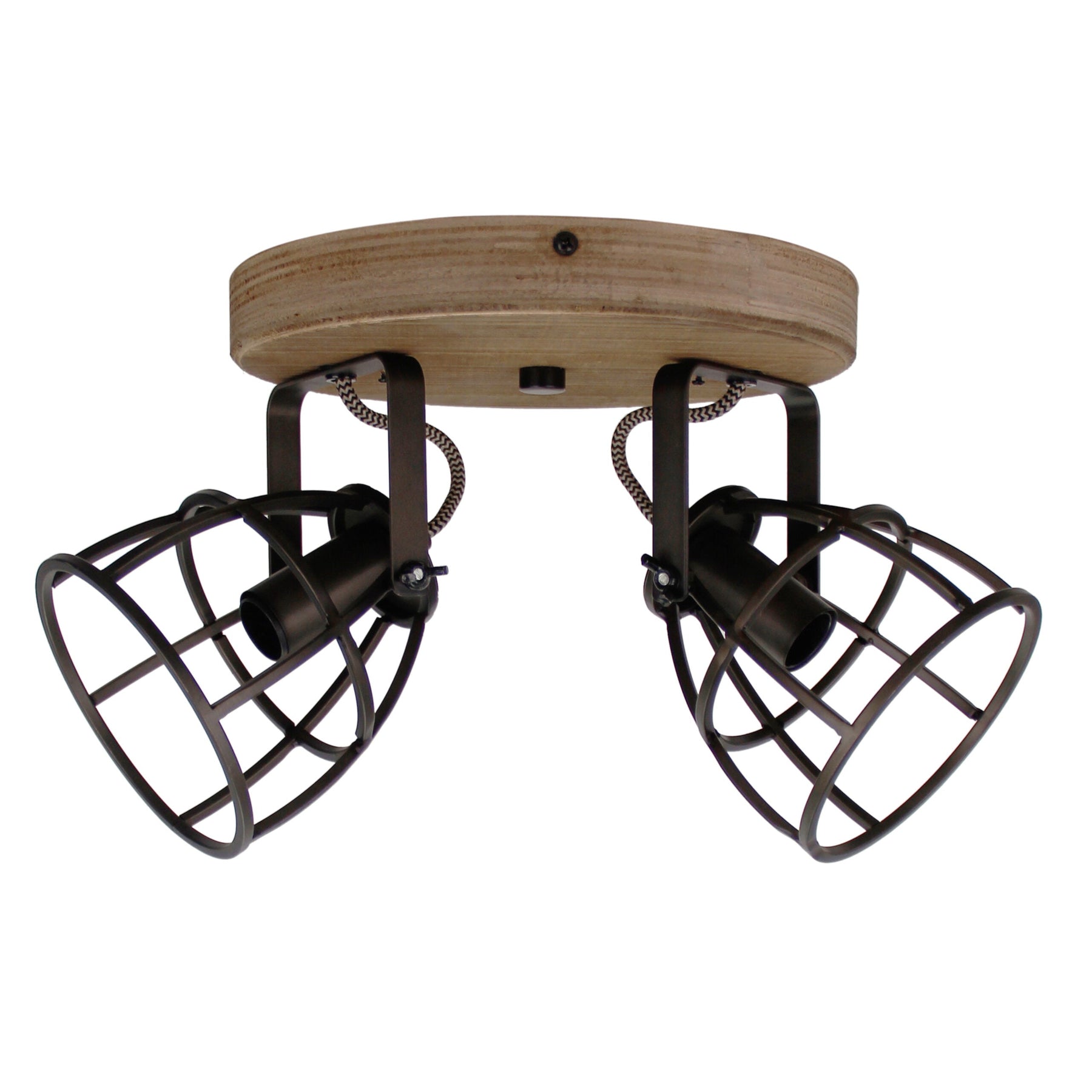 Stijlvolle zwarte Chericoni Aperto plafondspot, 2 lichts, met E14 fitting en een diameter van 12 cm.