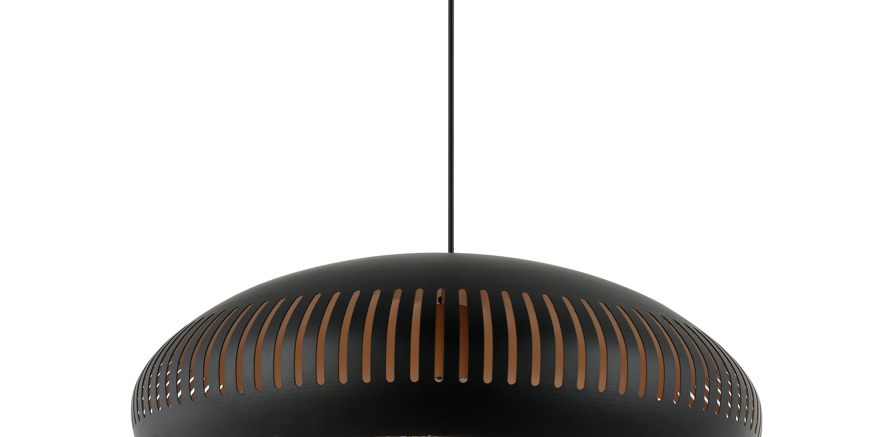 Chericoni Strisce hanglamp, zwart ontwerp, Ø52 cm, 1 lichts en E27 fitting, perfect voor eigentijdse interieurs.