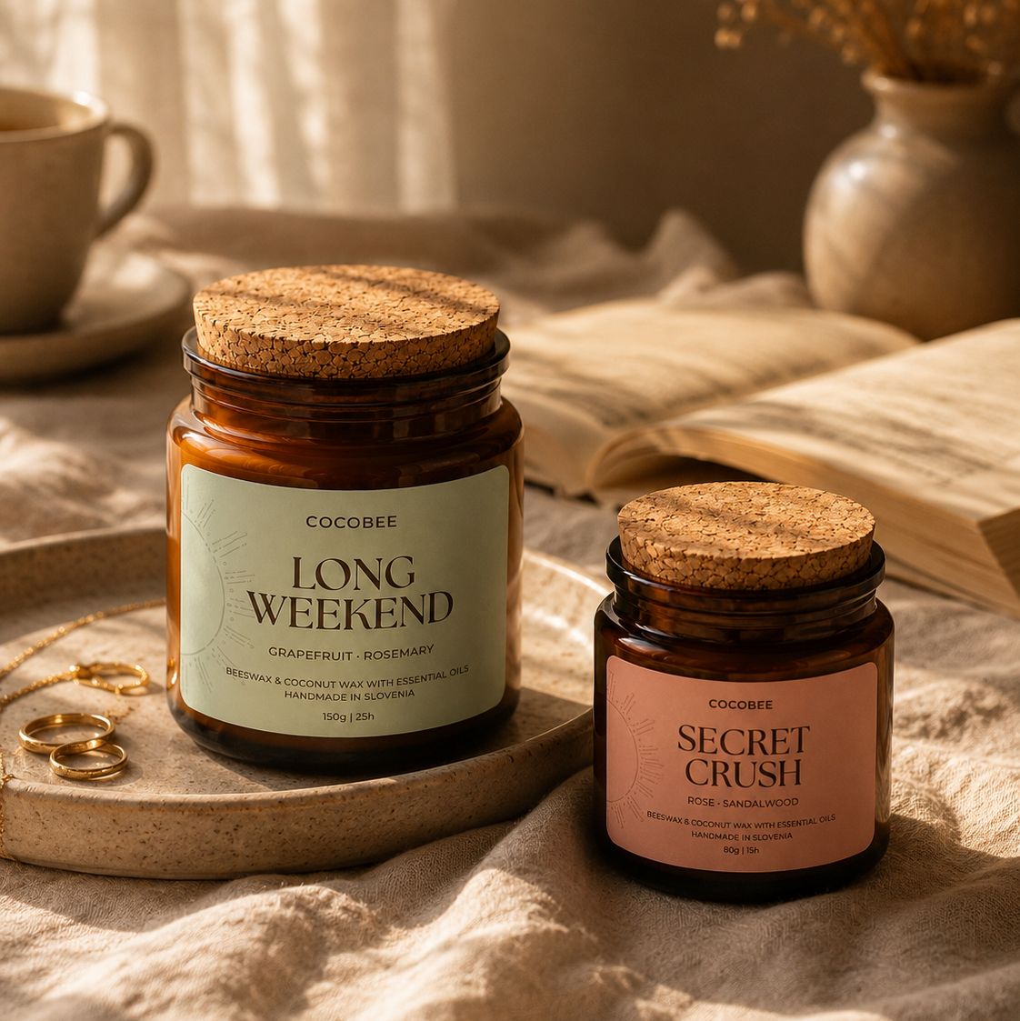 Long Weekend and Secret Crush CocoBee Sunset Candles