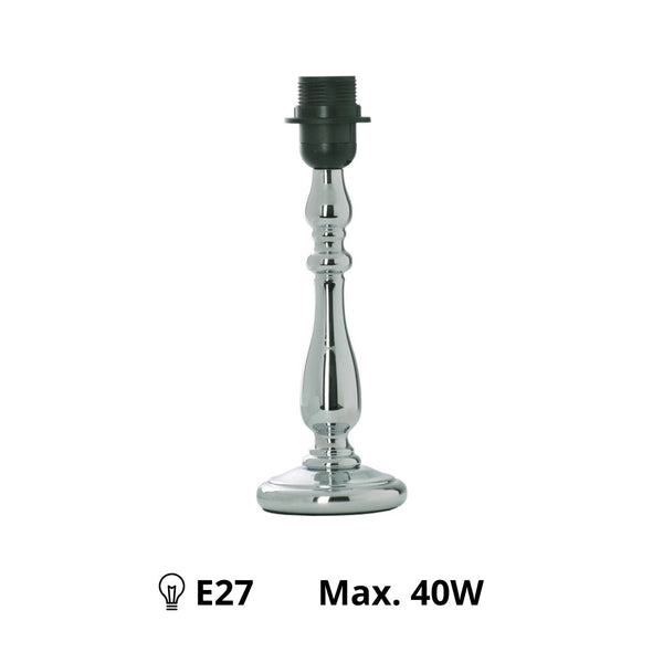 Various Metal Lamp Base Nickel – Timeless Design at 29 cm Height with E27 Socket