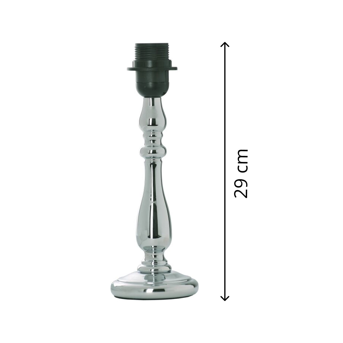 Various Metal Lamp Base Nickel – Timeless Design at 29 cm Height with E27 Socket