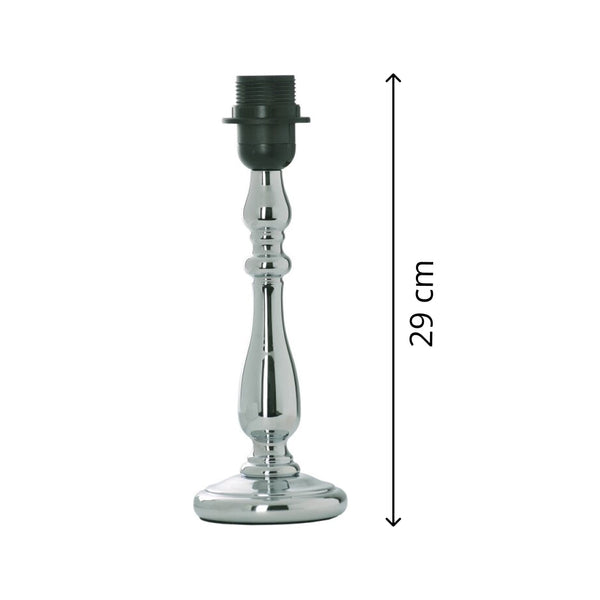 Various Metal Lamp Base Nickel – Timeless Design at 29 cm Height with E27 Socket