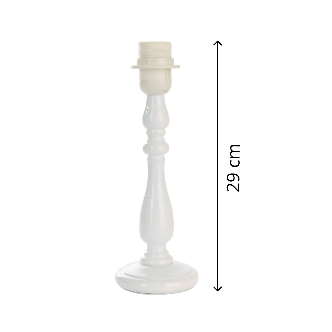 Various Metal Lamp Base White – Classic Design at 29 cm Height with E27 Socket