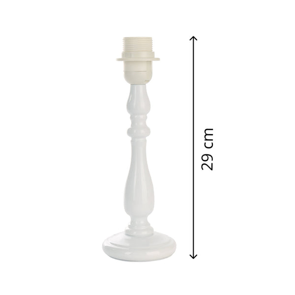 Various Metal Lamp Base White – Classic Design at 29 cm Height with E27 Socket