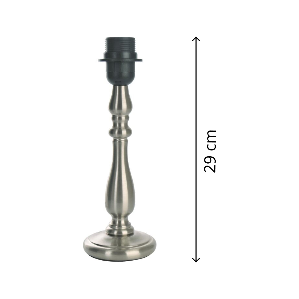 Base Lampada Vari - Nichel Opaco - 29 cm di altezza - Metallo - E27