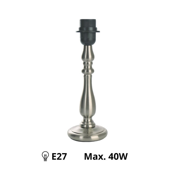 Base Lampada Vari - Nichel Opaco - 29 cm di altezza - Metallo - E27