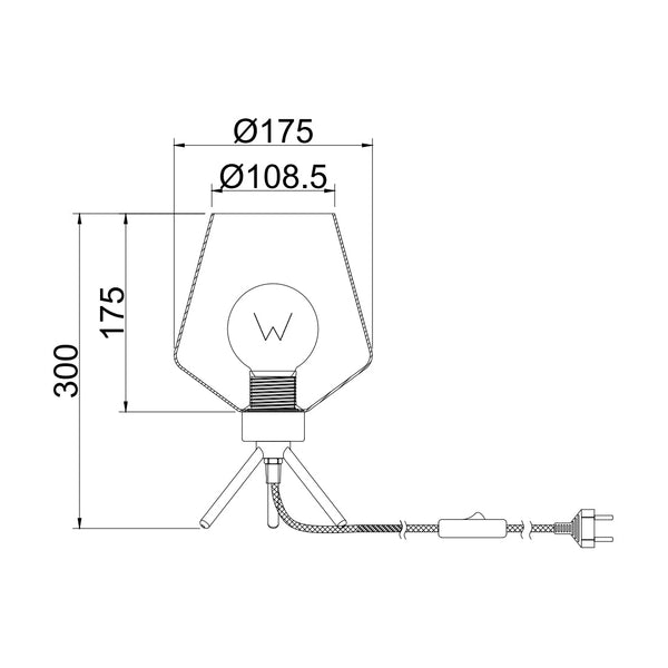 Lampada da Tavolo Chericoni Tris – 1 luce – Ø17.5 cm – E27 – Vetro