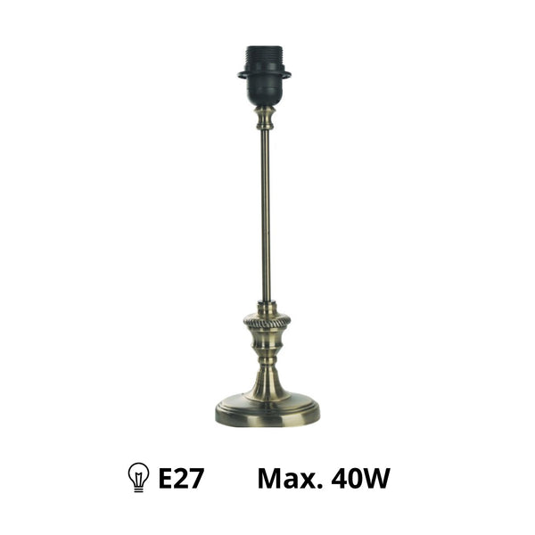 Various Metal Lamp Base Oval Bronze – Elegant Design at 38 cm Height with E27 Socket