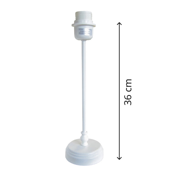 Various Metal Lamp Base in White – Elegant Base for Your Table Lamp (36 cm)