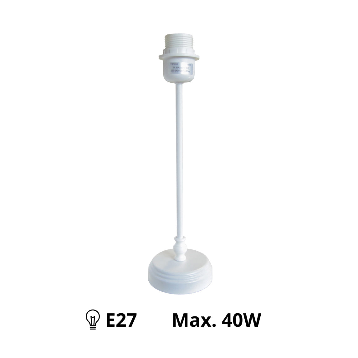 Various Metal Lamp Base in White – Elegant Base for Your Table Lamp (36 cm)