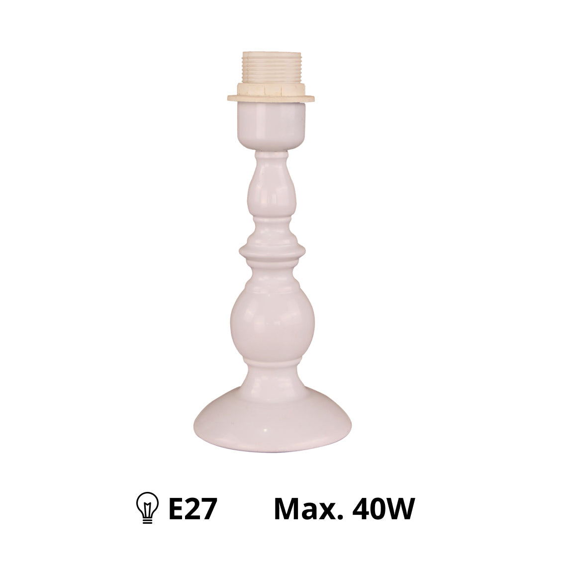 Various Metal Lamp Base in White – Stylish Base for Your Table Lamp (25 cm / E27)