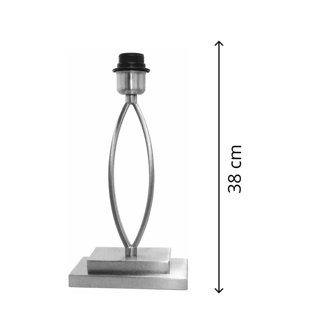 Various Metal Lamp Base in Matt Nickel – Height 38 cm and E27 Socket