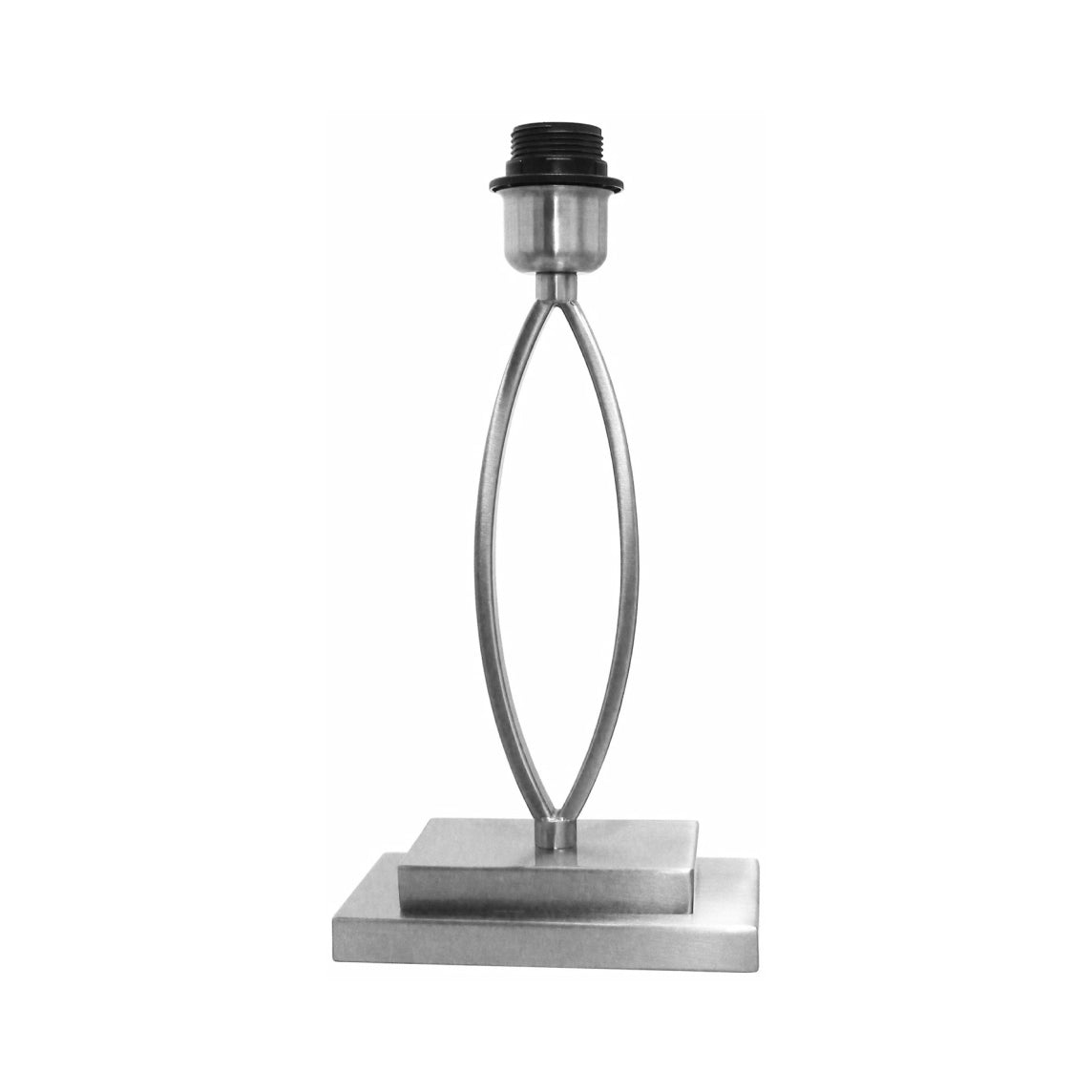 Various Metal Lamp Base in Matt Nickel – Height 38 cm and E27 Socket