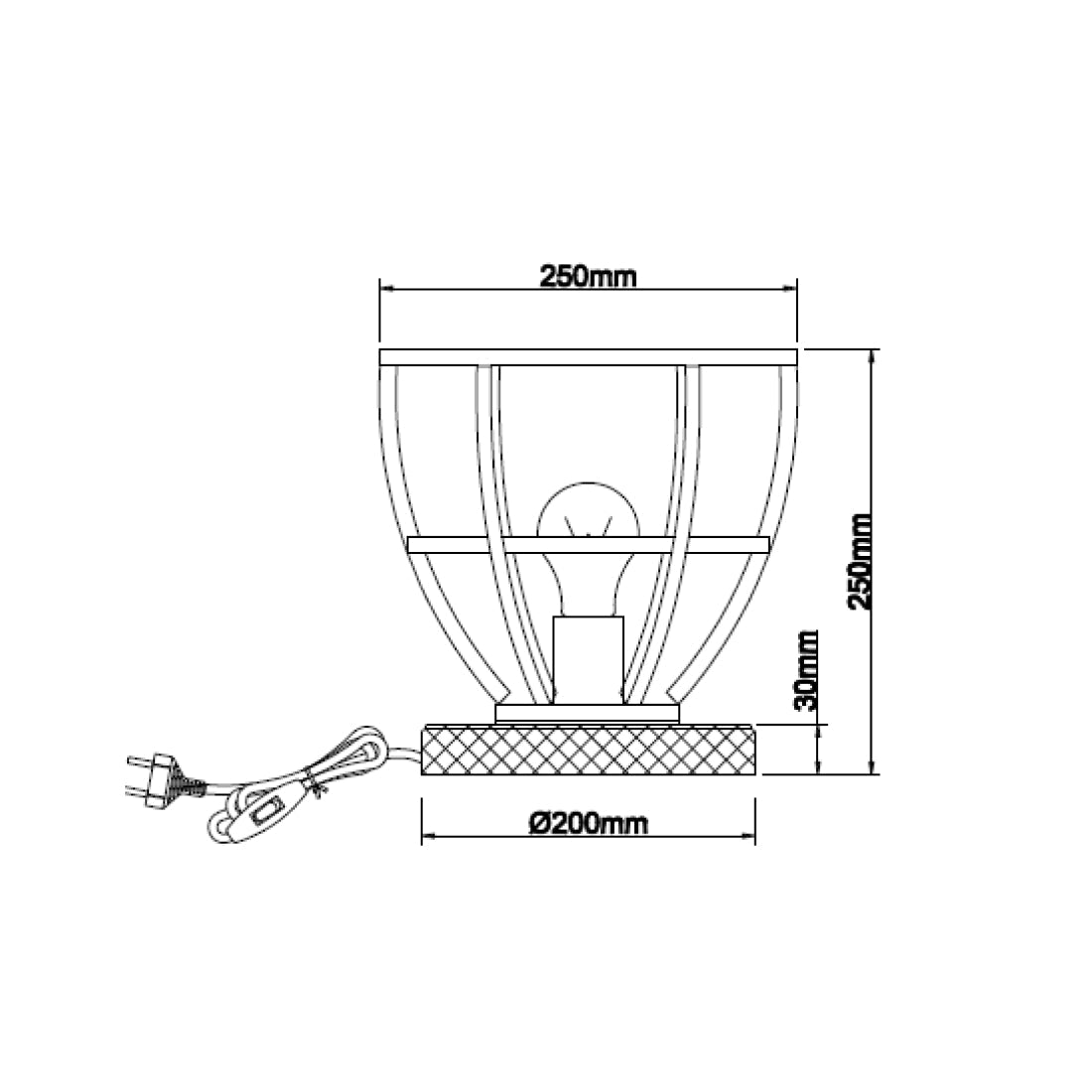 Lampada da Tavolo Various Frame – 1-bulbo – Ø25 cm – E27 – Nera