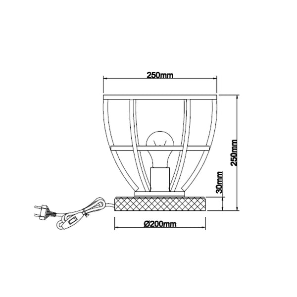Lampada da Tavolo Various Frame – 1-bulbo – Ø25 cm – E27 – Nera