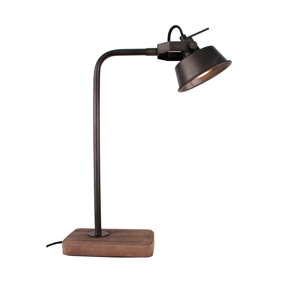 Various Max Table Lamp – Industrial Design – Black Metal & Wood – GU10 – 40 cm high