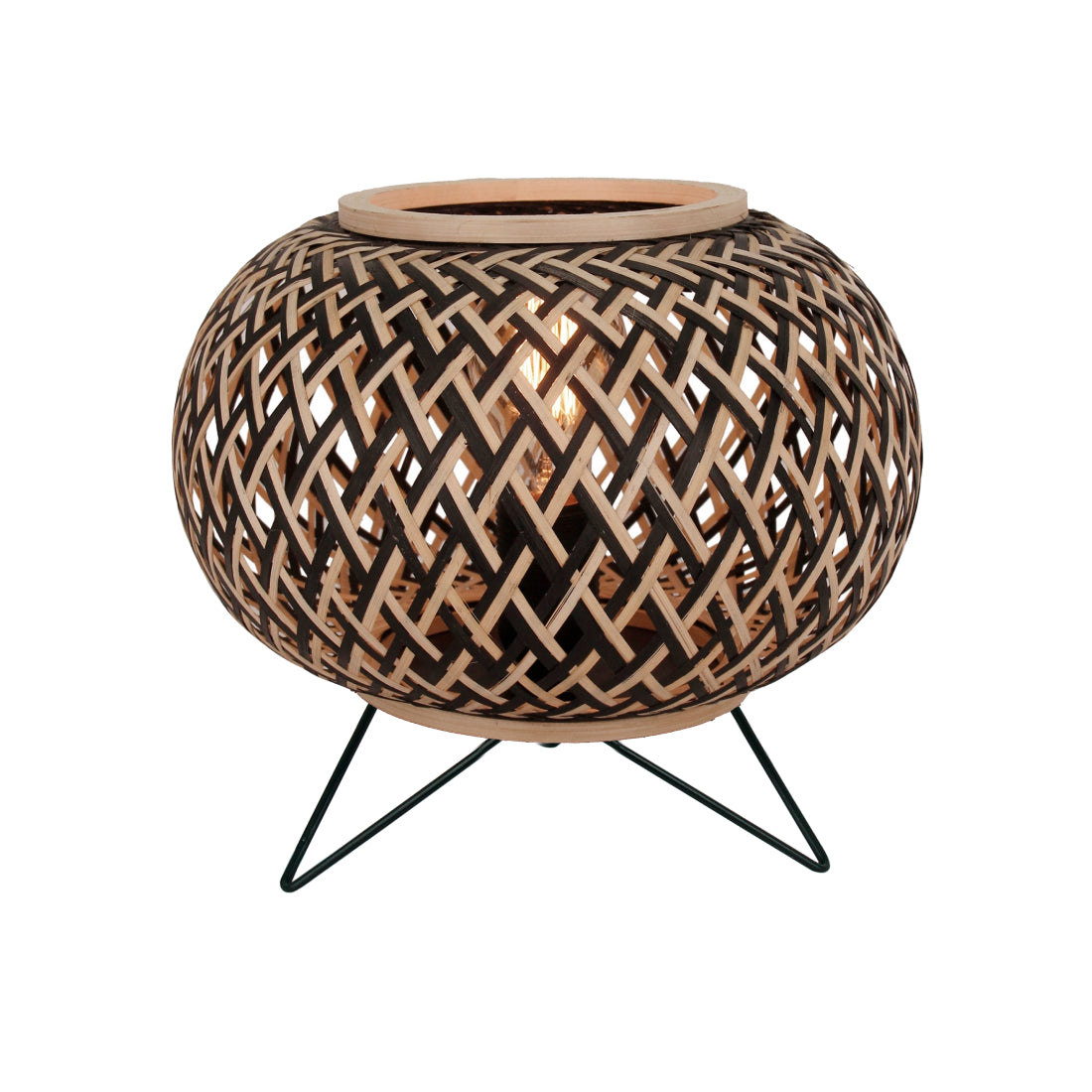 Various Tafellamp Weaving Ø28 cm, 1-lichts, volledig afgebeeld tegen een neutrale achtergrond.