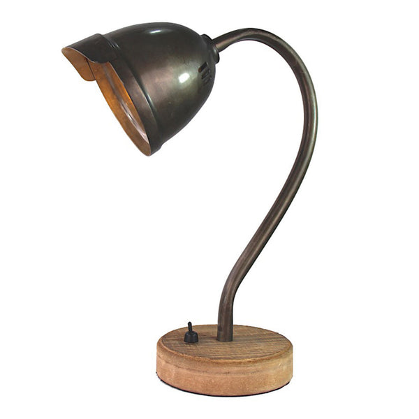 Various Table Lamp – Industrial Look – Black Steel & Wood – GU10 – 31 cm high