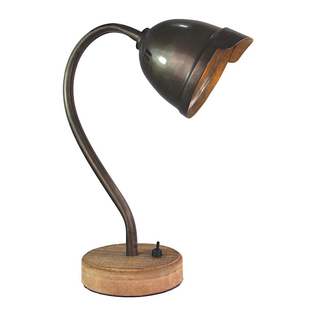 Various Table Lamp – Industrial Look – Black Steel & Wood – GU10 – 31 cm high