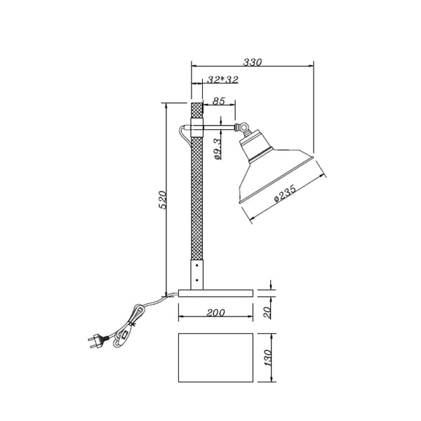 Various Max Table Lamp – Black – Industrial Design – 45 cm Height