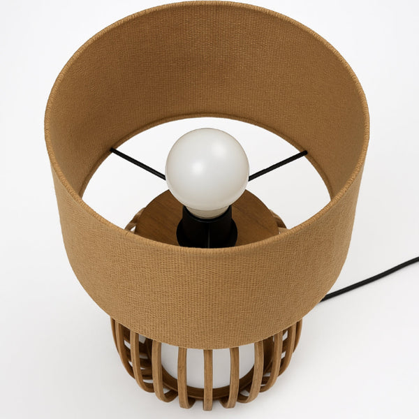 Lampada da Tavolo Vari Vari – Bambù – Nero o Naturale – 2 Dimensioni – E27 – Atmosfera Boho Elegante