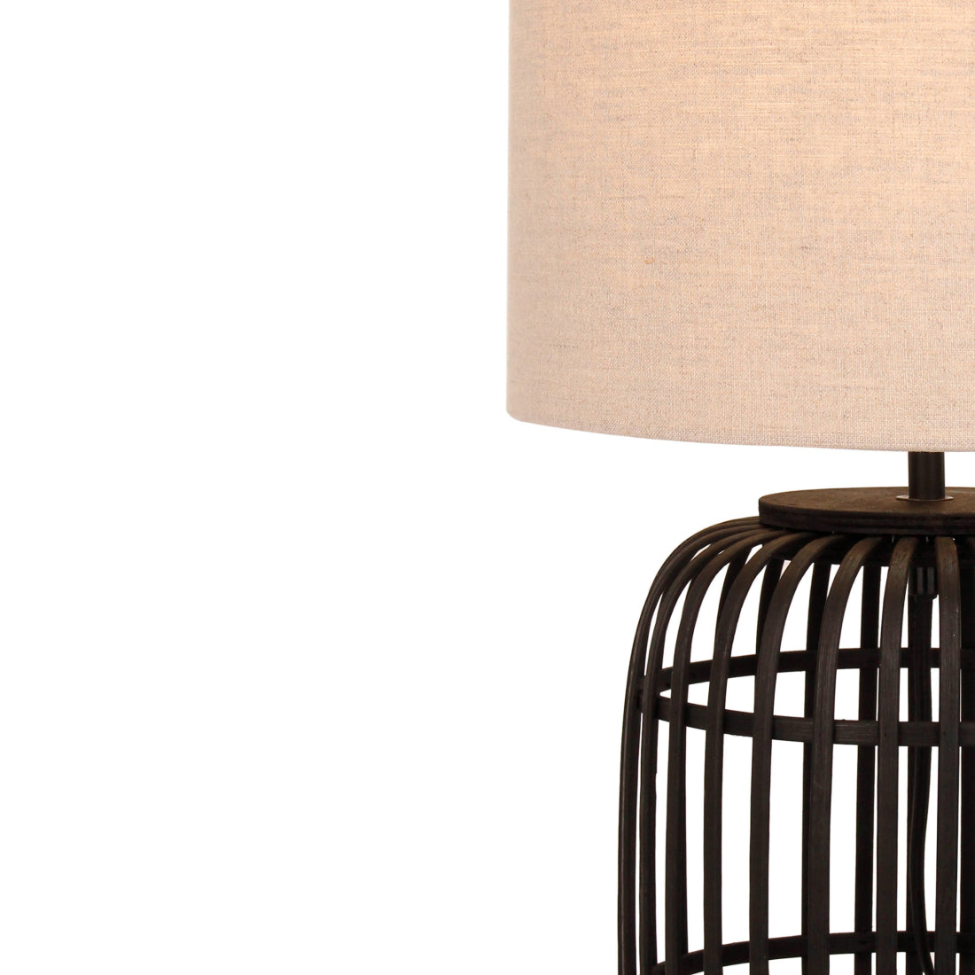 Lampada da Tavolo Intrecciata Vari – Bambù – Nera o Naturale – 2 Dimensioni – E27 – Atmosfera Boho Elegante