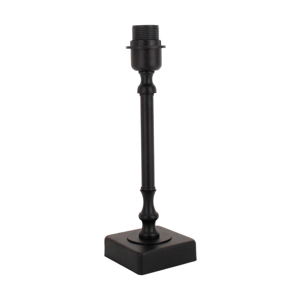 Various Metal Lamp Base – Black (Height 33 cm, E27 Socket, Square Base)