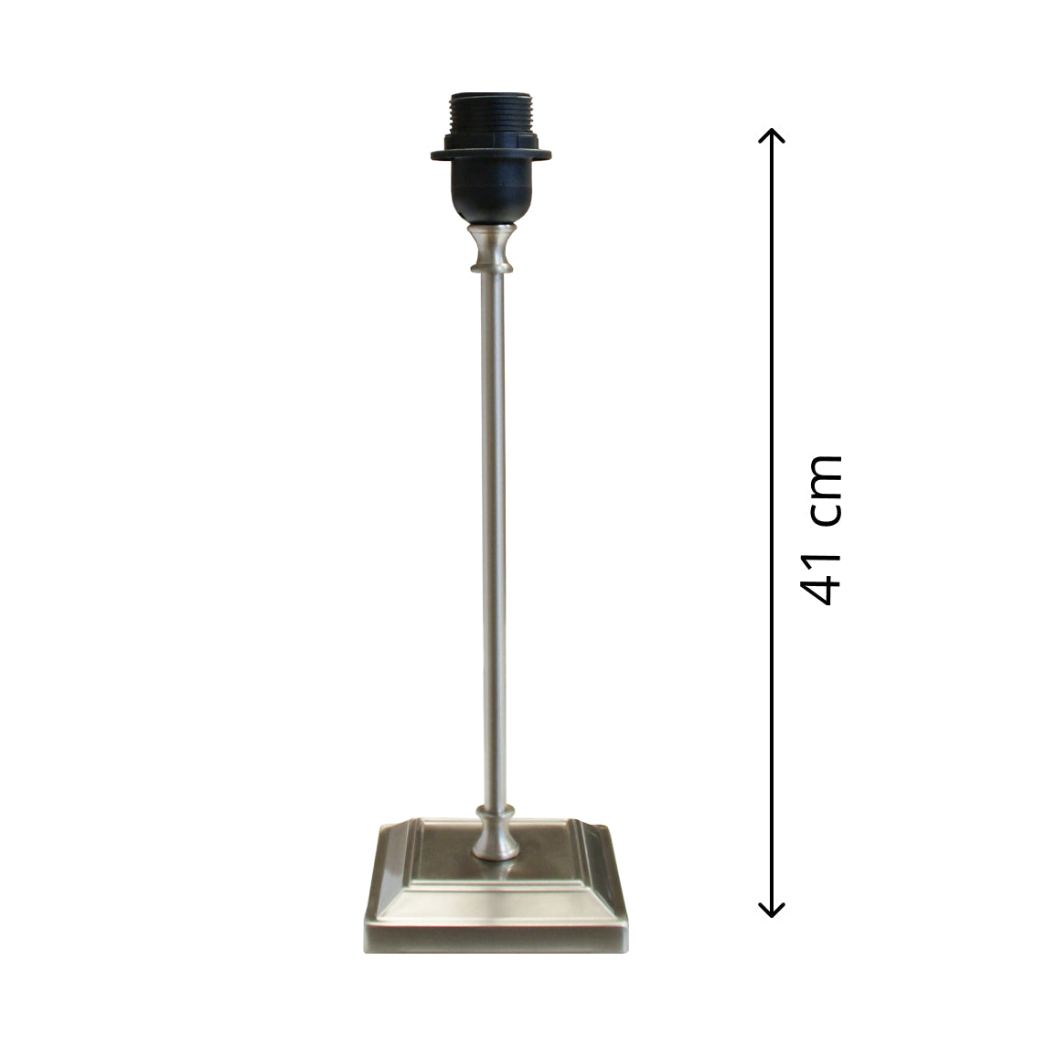 Various Metal Lamp Base Matte Nickel - 41 cm with E27 Socket – Modern, Subtle and High Quality