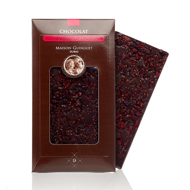 Raspberry and Black Cranberry Chocolate Bar