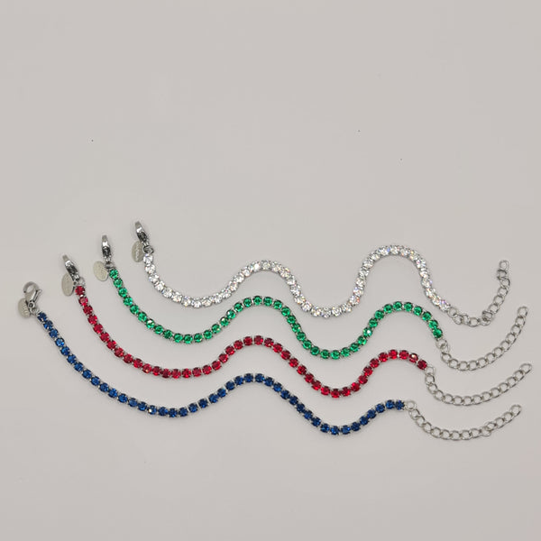 Tennis Bracelet in Steel with Green Zirconia 3.00 mm