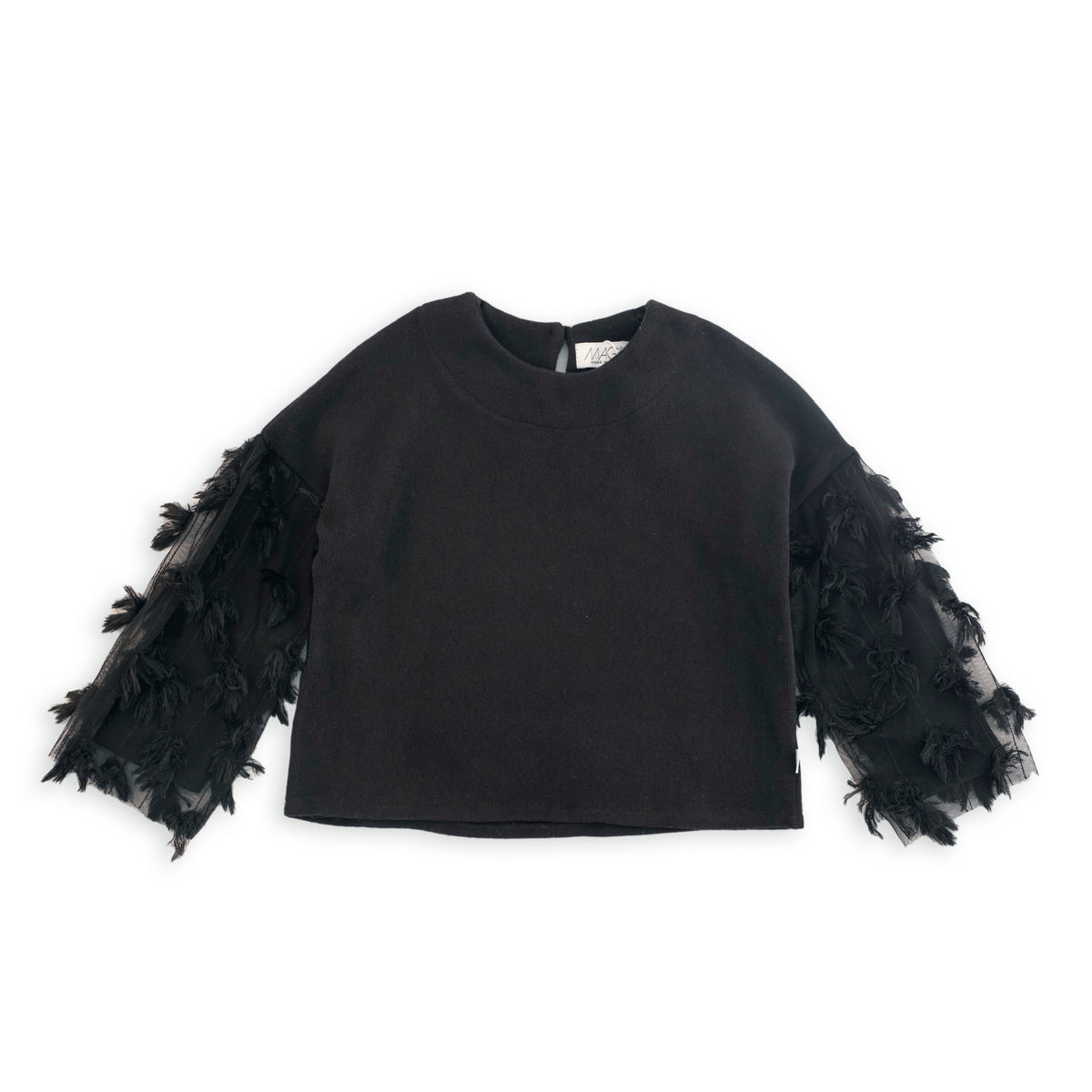 Maglia Caldo Cotone Con Tulle Lavorato