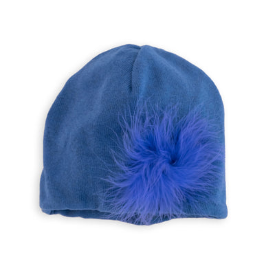 CAPPELLO IN CALDO COTONE BLU ROYAL