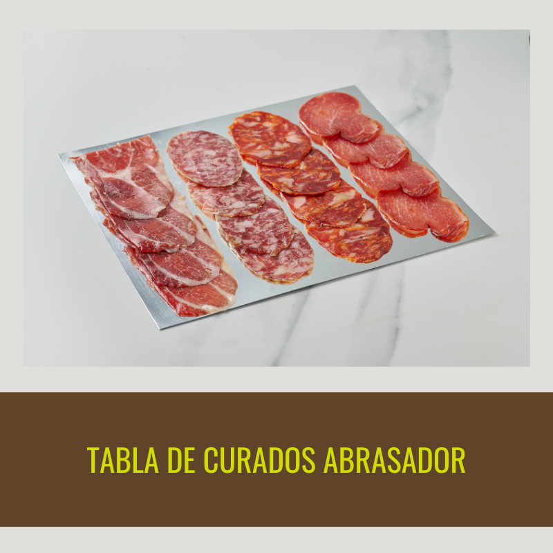2 Tablas de curados Abrasador (4 lonchas de jamón, 4 lomo, 4 chorizo y 4 salchichón/tabla)