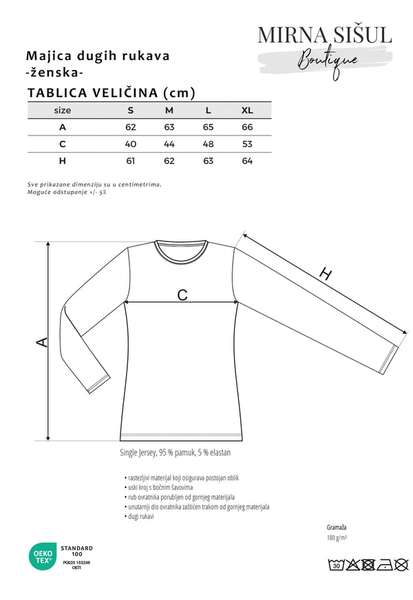 Women's Long Sleeve Slim 'Love' T-Shirt
