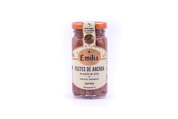 Lote 4 tarros 100gr. Filetes de Anchoa en Aceite de Oliva "Serie Oro" - Pescado del Cantábrico - Conservas Emilia