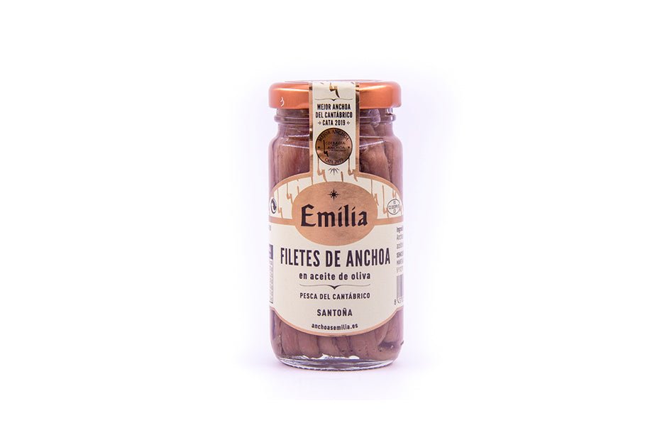 Lote 4 tarros 100gr. Filetes de Anchoa en Aceite de Oliva "Serie Oro" - Pescado del Cantábrico - Conservas Emilia