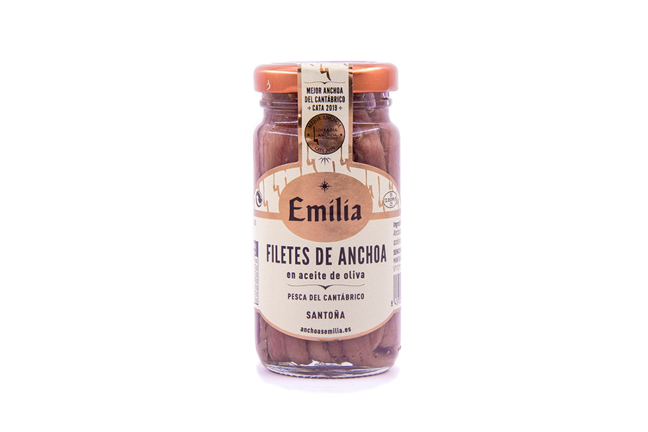 Filetes de Anchoa en Aceite de Oliva Serie Oro - Pescado del Cantábrico tarro 100gr