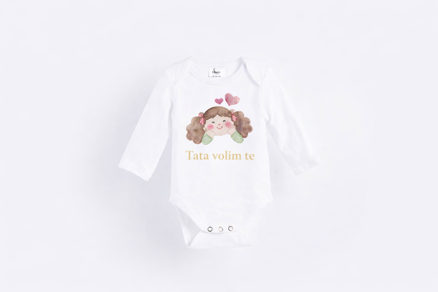 Long Sleeve Bodysuit - Organic Cotton - Daddy, I Love You - Girl