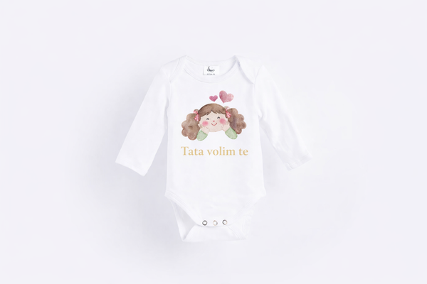 Long Sleeve Bodysuit - Organic Cotton - Daddy, I Love You - Girl